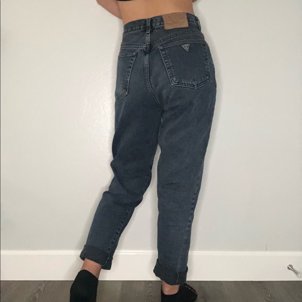 vintage guess black straight leg jeans